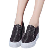 Woman Silver Glitter Creepers