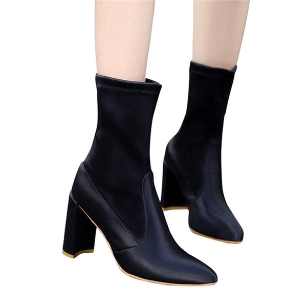Stretch Fabric Ankle Boots XWX6363