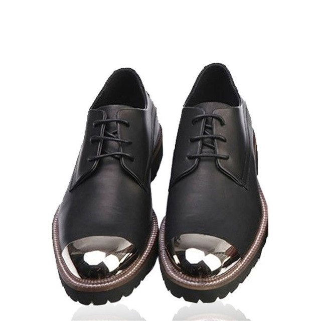 Real leather Chaussure with metal tips shoe