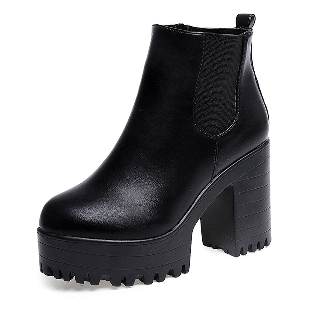 Women Boots Square Heel Shoes