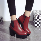 Women Boots Square Heel Shoes