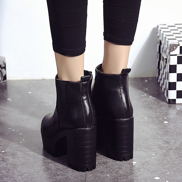 Women Boots Square Heel Shoes