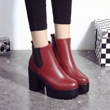 Women Boots Square Heel Shoes
