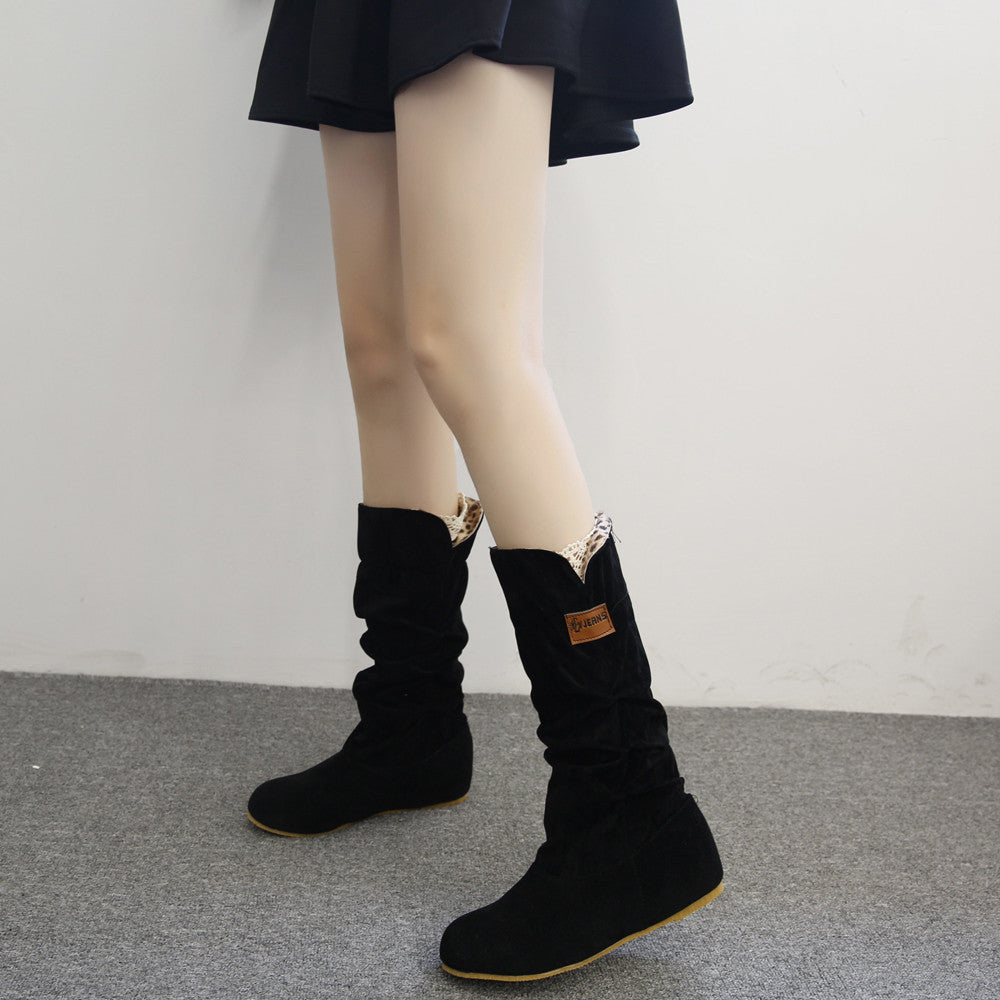 Woman knee High Boots Flat Heel