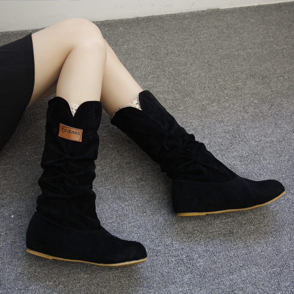 Woman knee High Boots Flat Heel