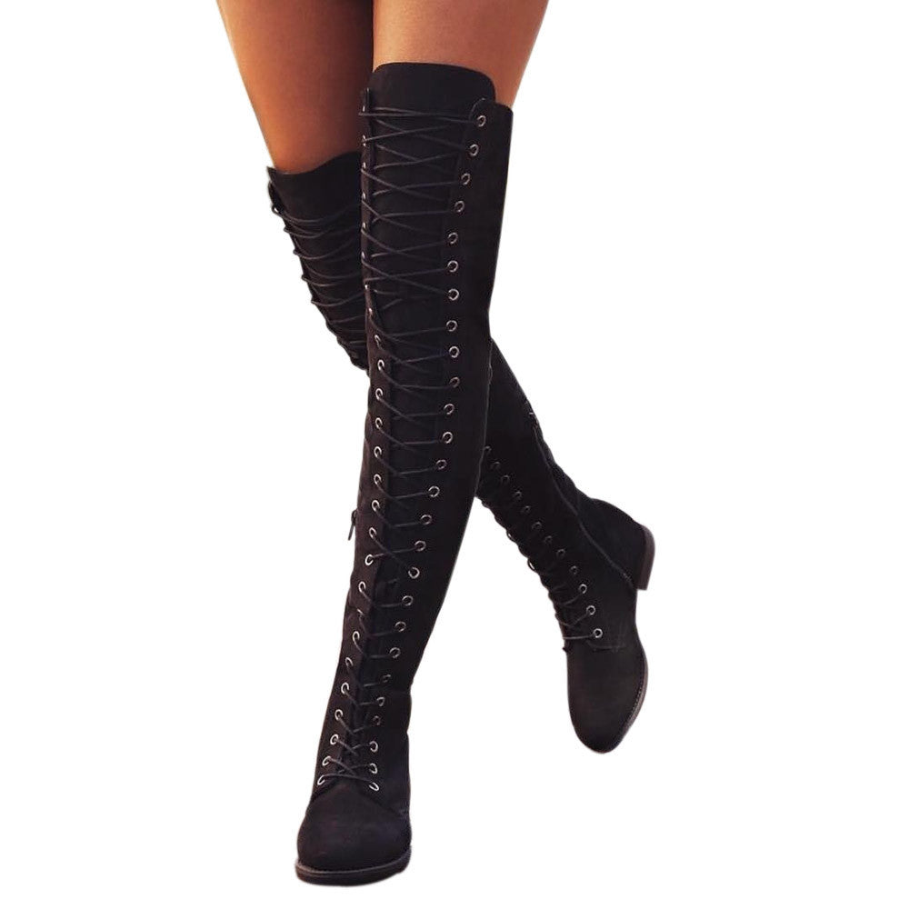 Women Cross-tied  High Boots