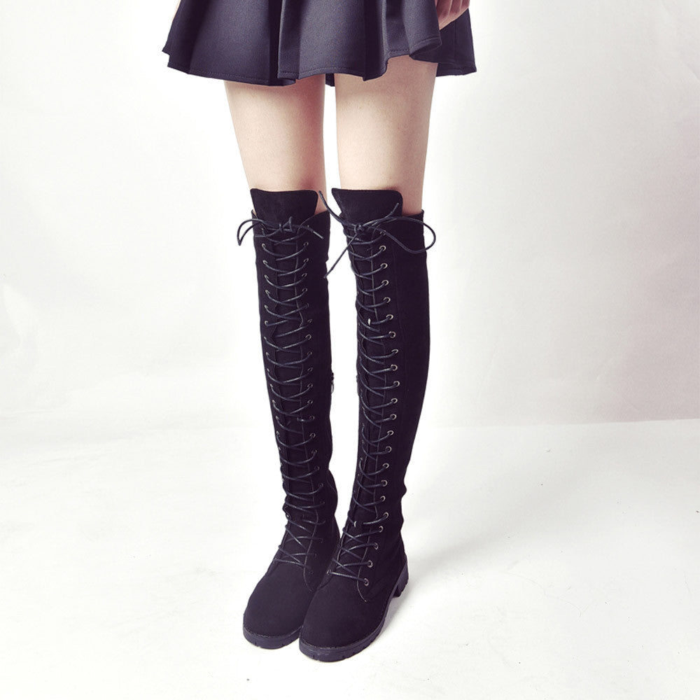 Women Cross-tied  High Boots