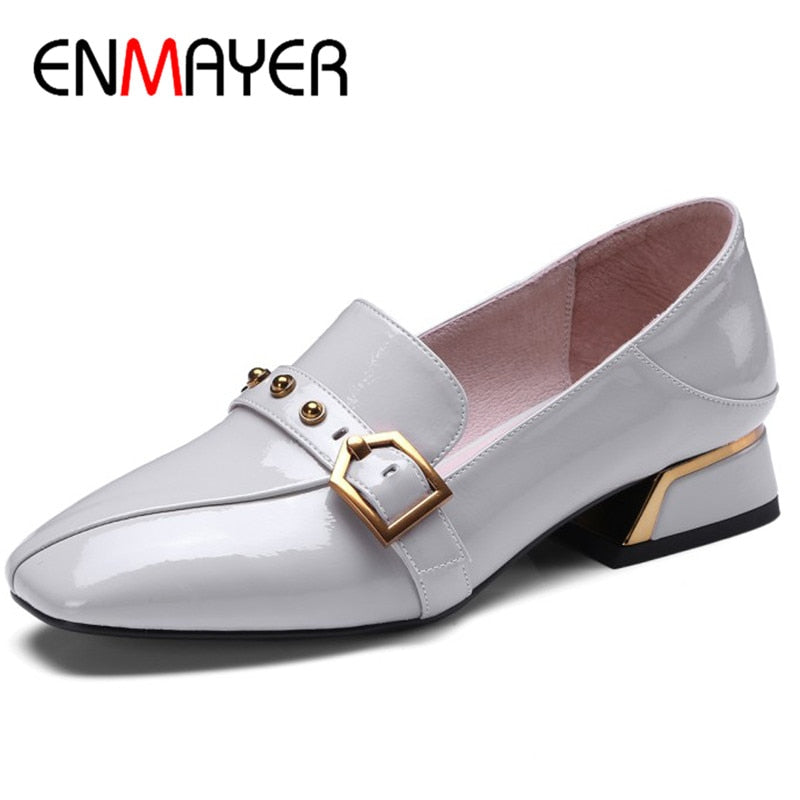 ENMAYER Buckle Strap Shoes