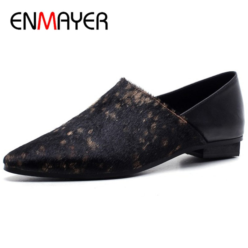 ENMAYER Horsehair Material Shoes