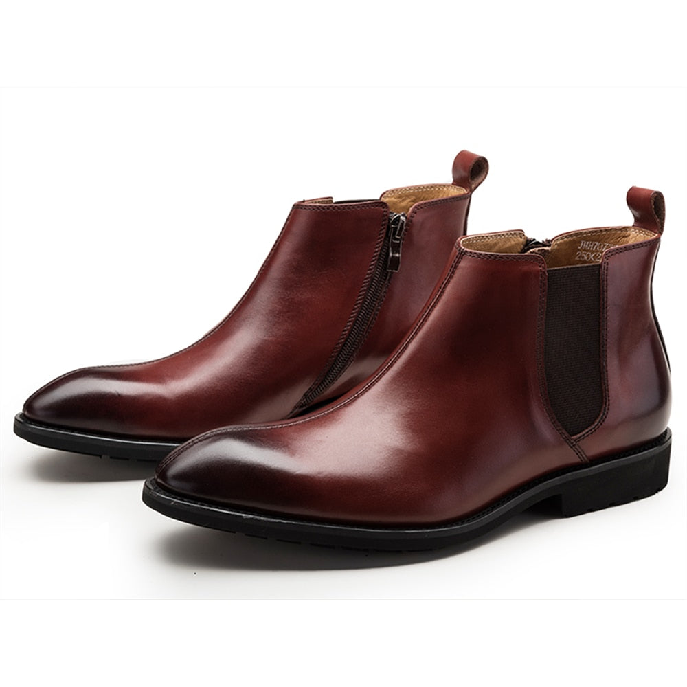 Genuine Leather Men's Ankle Chelsea Boots