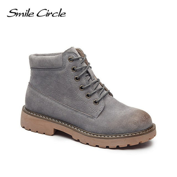 Smile Circle Autumn Winter Basic Ankle boots