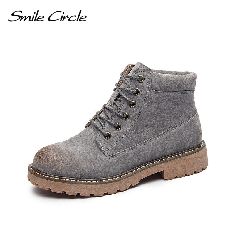 Smile Circle Autumn Winter Basic Ankle boots