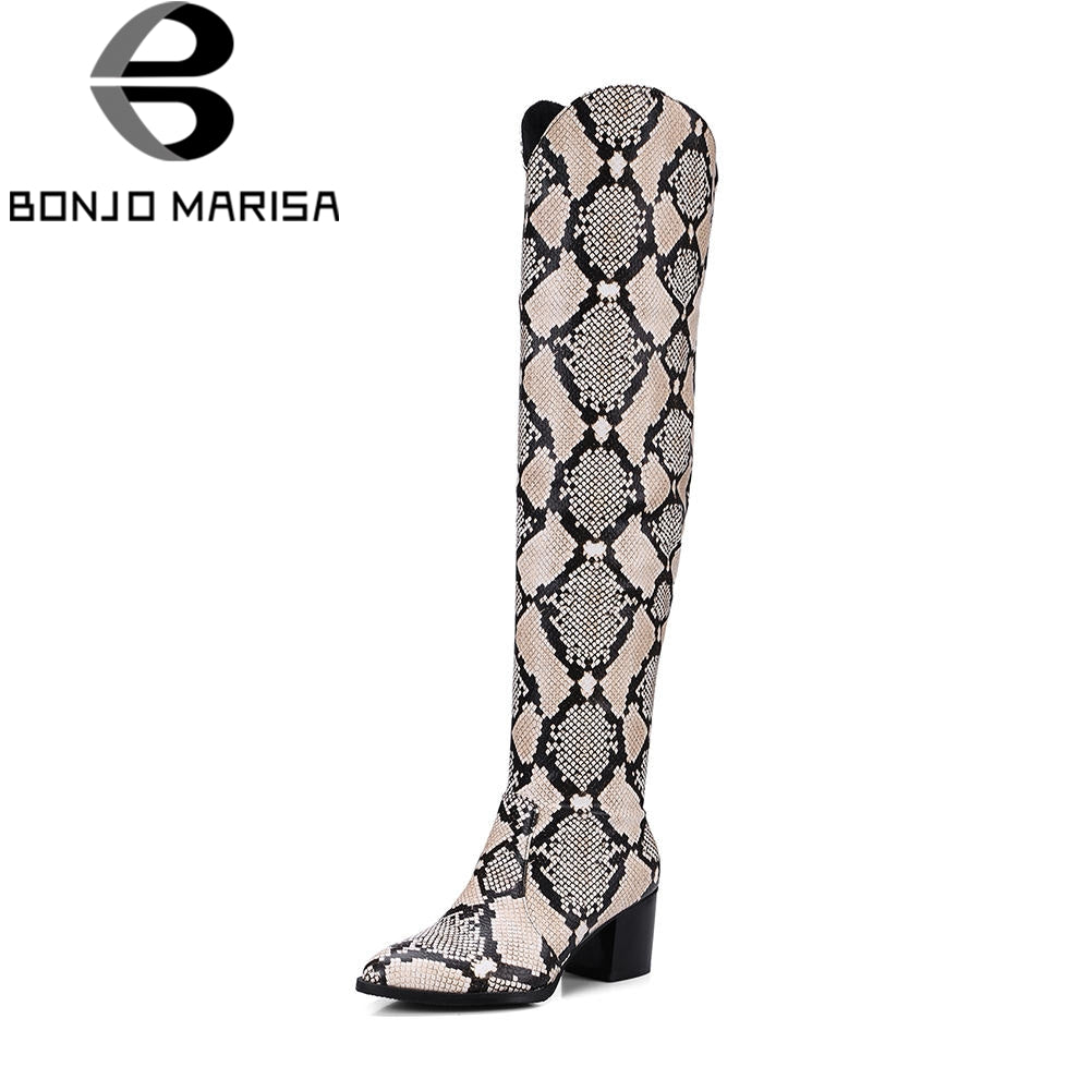 BONJOMARISA Fashion Western Knight Boots