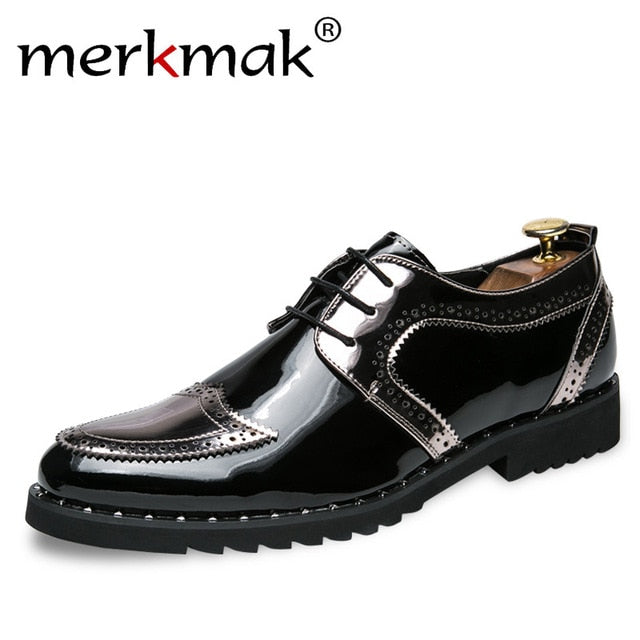 Merkmak Patent Leather Oxford Shoes