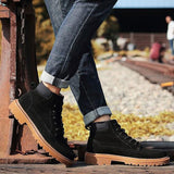 Tangnest Cow Suede Leather Ankle Boots