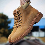 Tangnest Cow Suede Leather Ankle Boots
