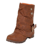 Fashion Warm Short Leather Boots
