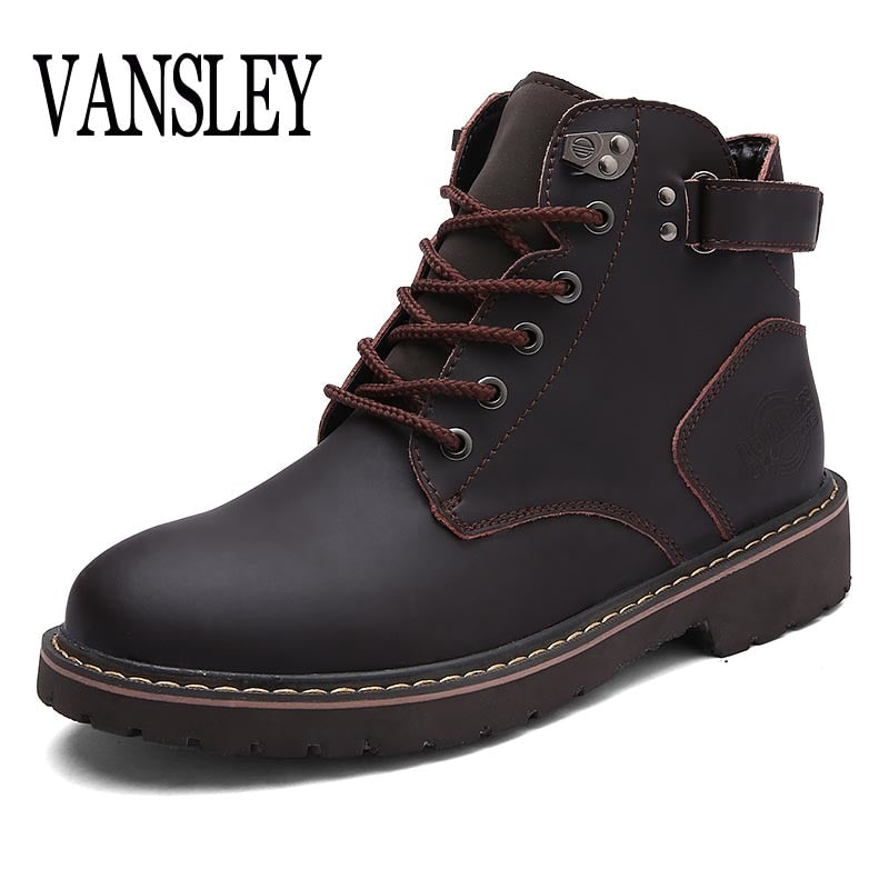 2018 Men Leather Punk Boots
