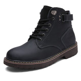 2018 Men Leather Punk Boots