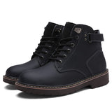 2018 Men Leather Punk Boots