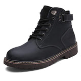 2018 Men Leather Punk Boots