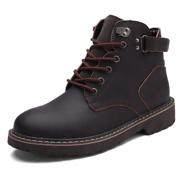 2018 Men Leather Punk Boots