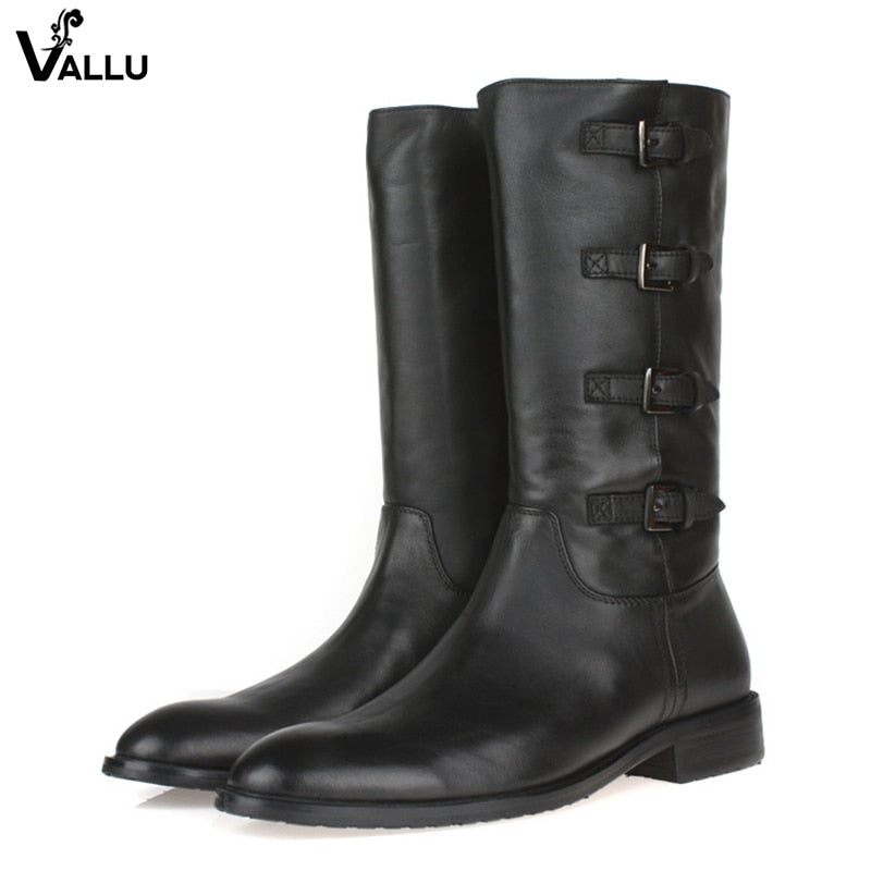 Genuine Leather Men Heel Shoes