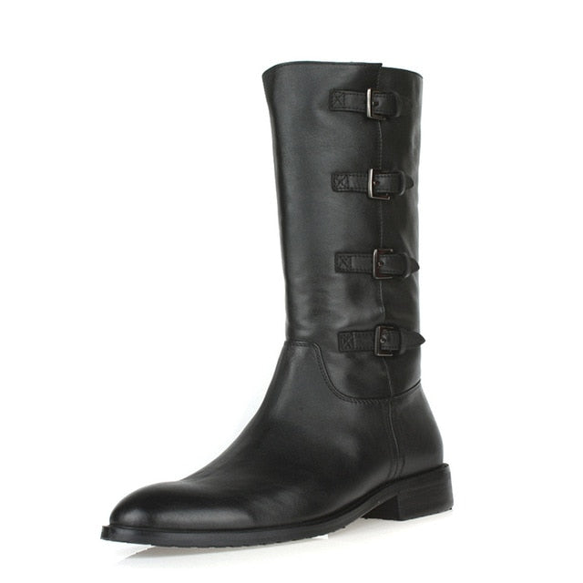 Genuine Leather Men Heel Shoes
