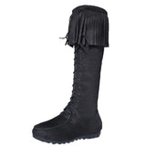 Lace Up Women Knee Long Boots
