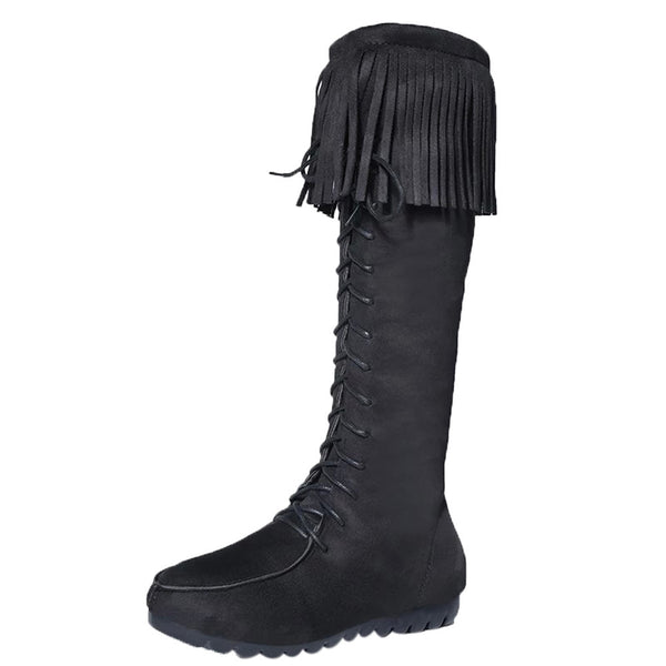Lace Up Women Knee Long Boots