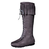 Lace Up Women Knee Long Boots