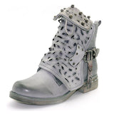 HEE GRAND Women Rhinestone Motorcycle Boots