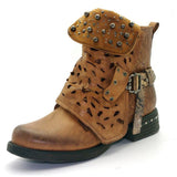 HEE GRAND Women Rhinestone Motorcycle Boots