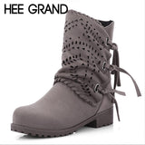 Nubuck Buckle Strap Ankle Western Boots