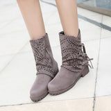 Nubuck Buckle Strap Ankle Western Boots
