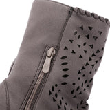 Nubuck Buckle Strap Ankle Western Boots