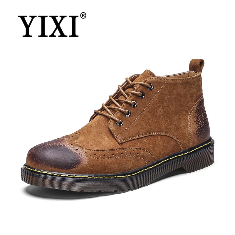 YIXI Brand Cowhide Leather Men
