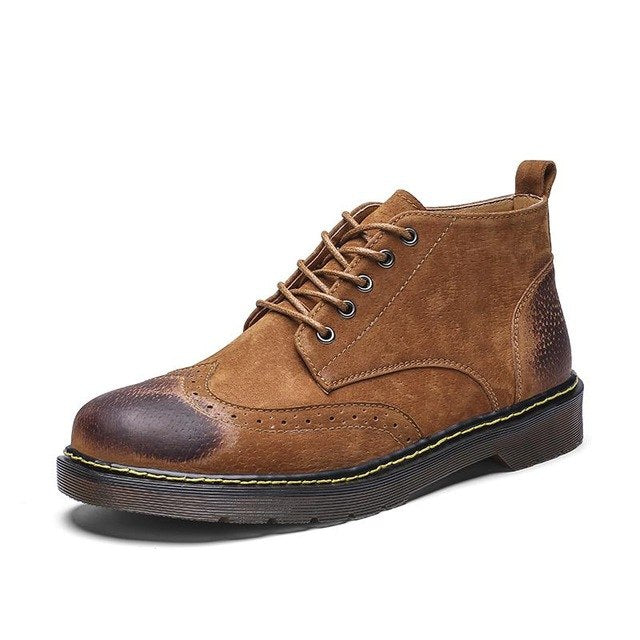 YIXI Brand Cowhide Leather Men