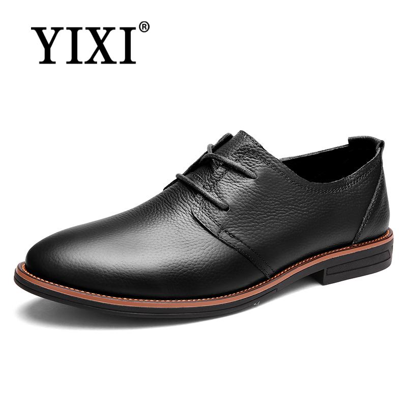 YIXI Shoes Men Genuine Leather Shoes