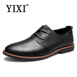 YIXI Shoes Men Genuine Leather Shoes