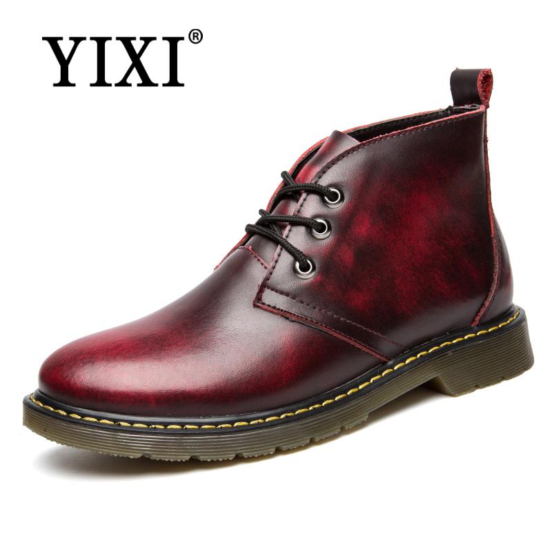 YIXI Genuine leather men ankle boots