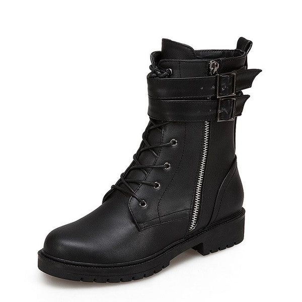 WETKISS Women Army Ankle Boots